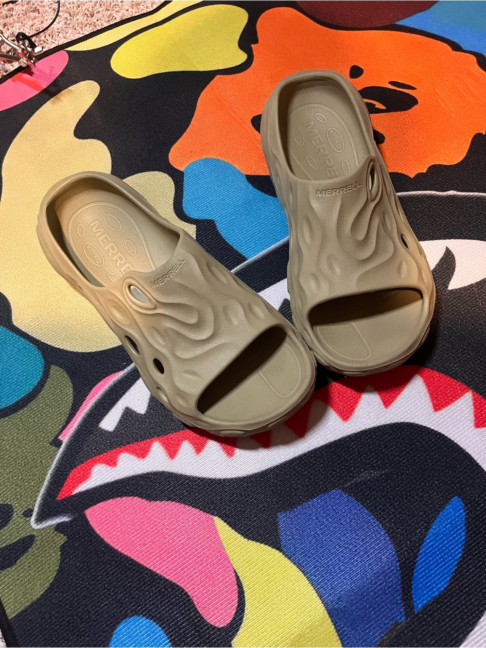 Merrell Slides Sandals Mens Size 10Hydro Float Pro Foam Shoe Olive Beach Comfort